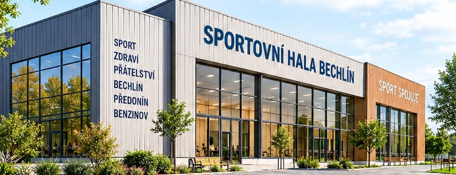 Vizualizace nové sportovní haly v Bechlíně
